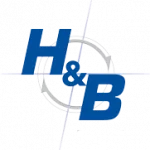 Dieses Bild zeigt das Logo der H&B Förder- und Modultechnik GmbH, einem Partnerunternehmen der Hammer Automationstechnik GmbH. Das Logo zeigt die Buchstaben H und B, verbunden durch das Und-Zeichen und untereinander stehend.