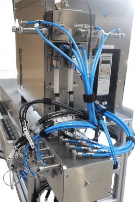 Stufenfördferer mit 6-fach Vereinzelung